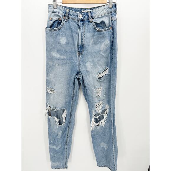 Pacsun Women's Light Wash Distressed 90's Boyfriend Loose Fit Jeans Size 29 - Picture 1 of 15